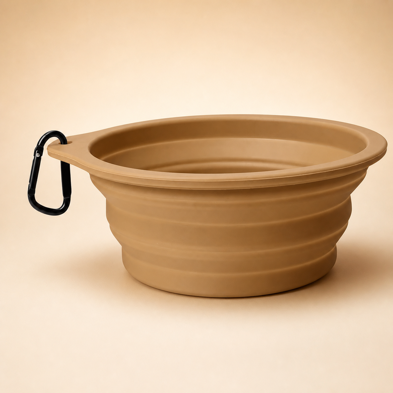 2-in-1 Foldable Dog Water & Food Bowl, Collapsible Travel Bowl (Brown)