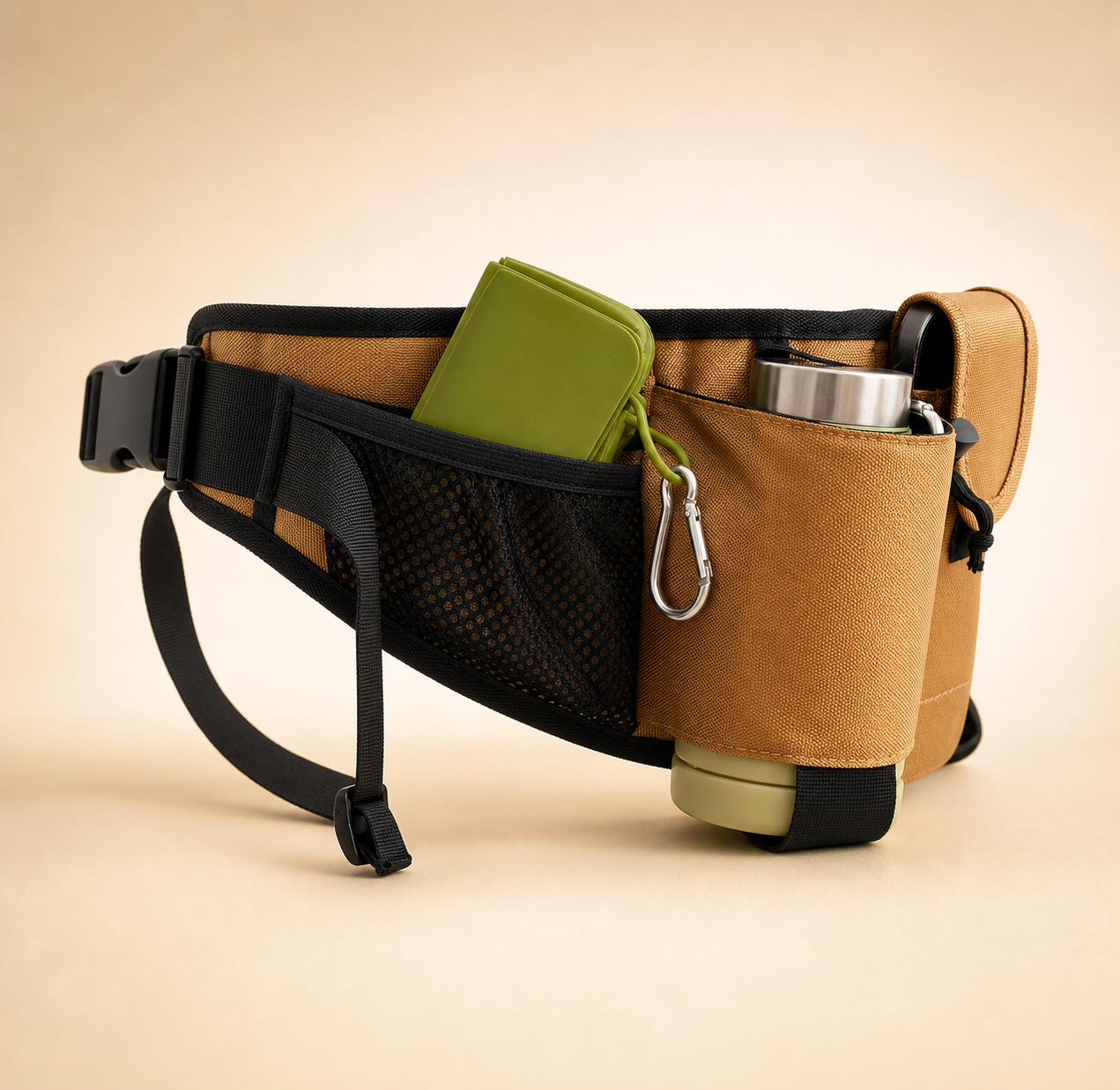 All-in-One Dog Walking Bag, Treat Pouch with Poop Bag Dispenser & Water Bottle Holder