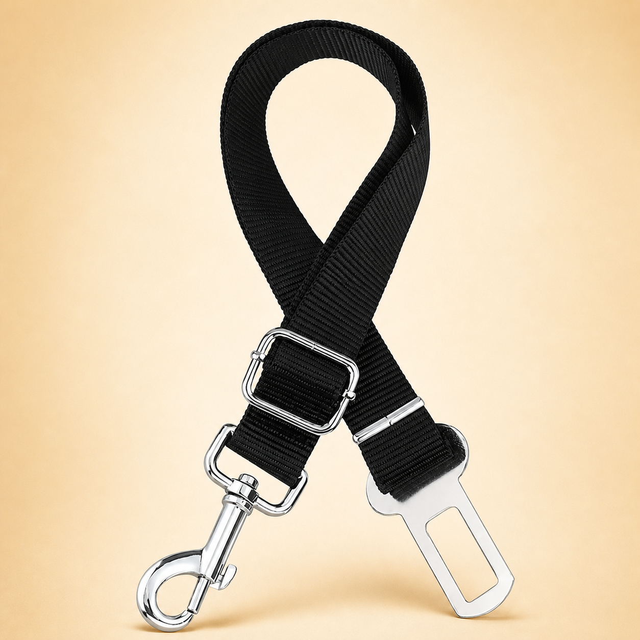 Dog Safety Seat Belt with Elastic Bungee Buffer, Universal Car Clip