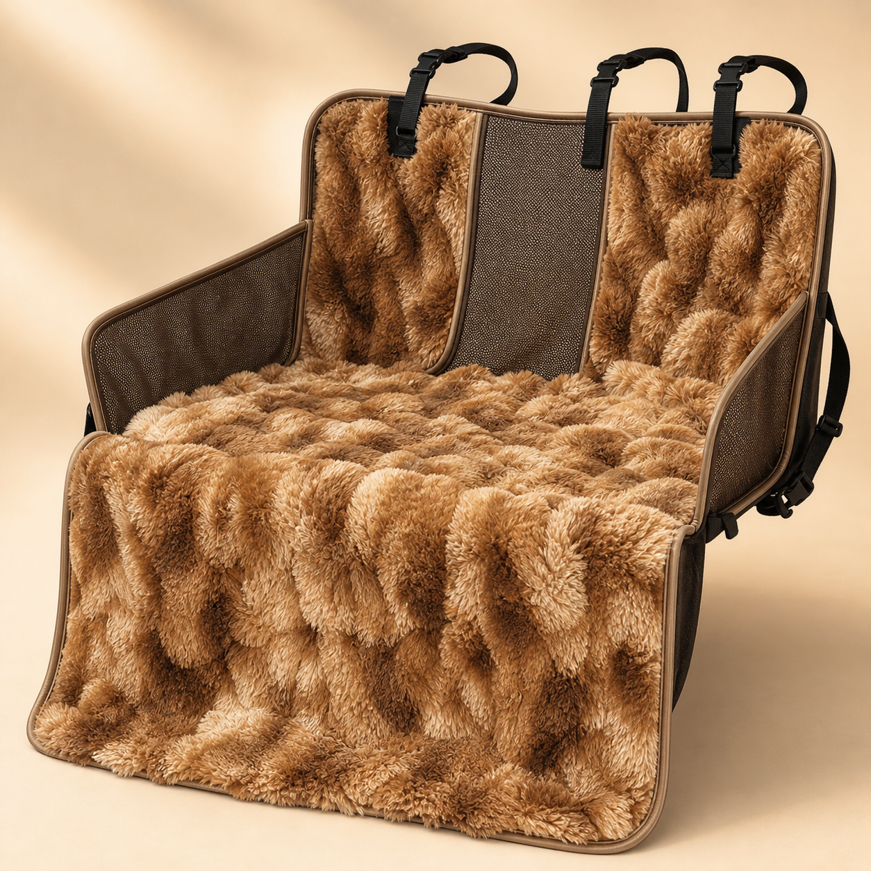 Luxury Full Backseat Dog Protector, Waterproof Car Seat Cover Hammock with Mesh Window